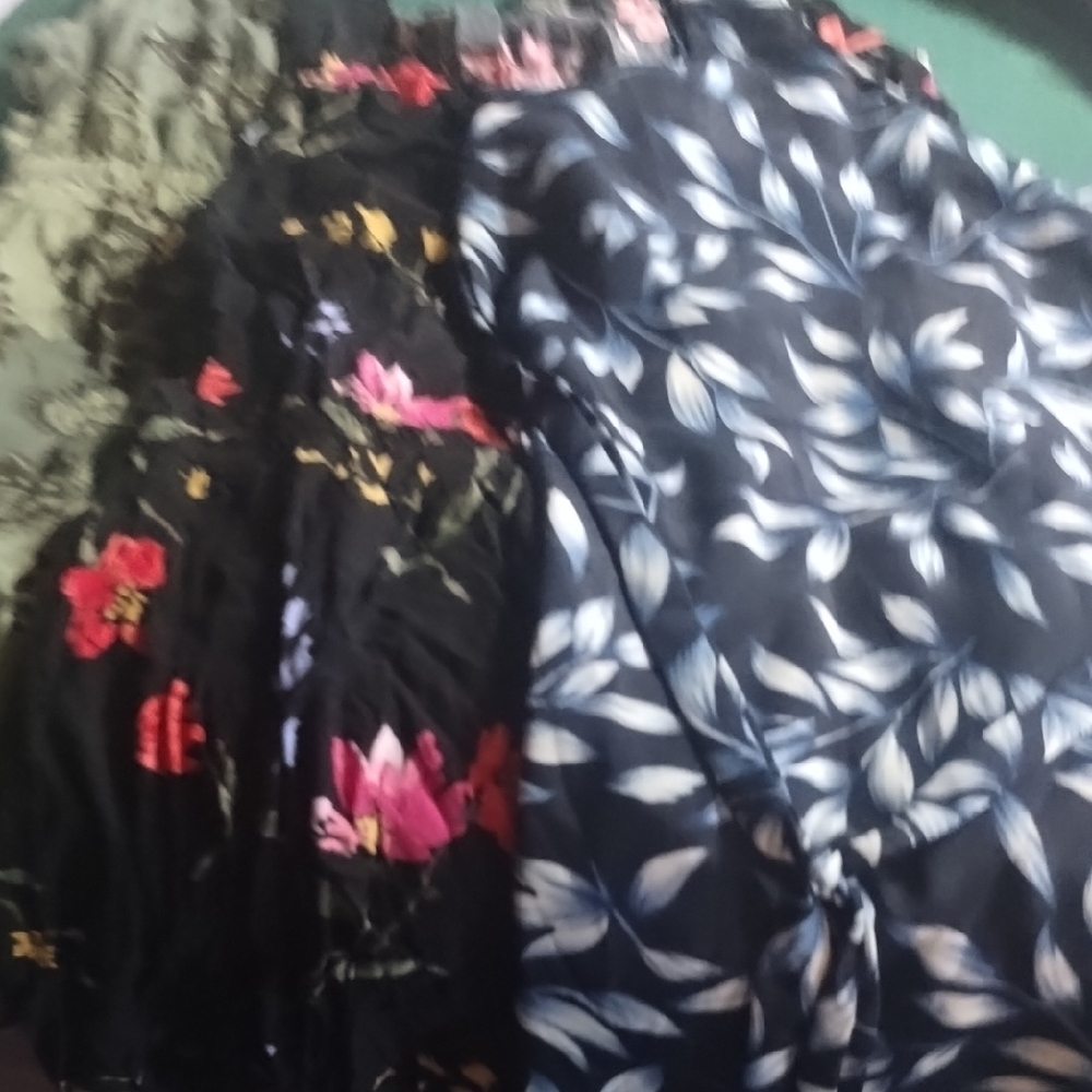 Old Navy Floral and Leaf Print Dresses - Black, Pink, Blue